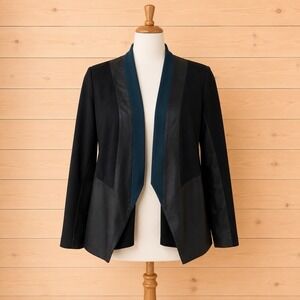 Teresa Crowninshield Sz 8 Cashmere Wool Silk Open Front Blazer Jacket Made